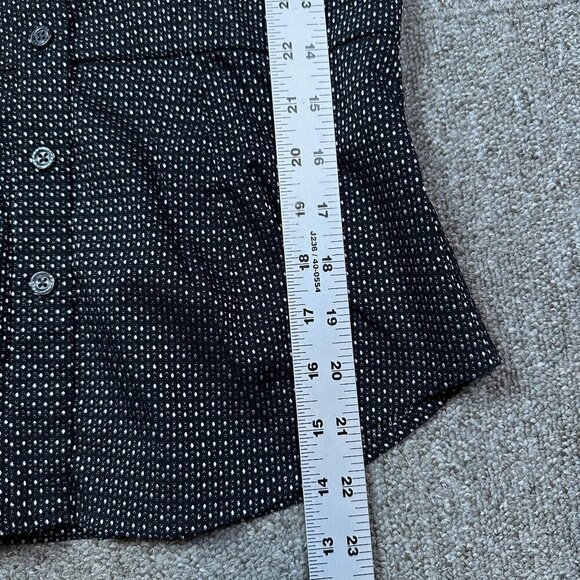 Vintage Y2K Express Design Studio Deep V Button Down Metallic Silver Shirt XS - Picture 4 of 5